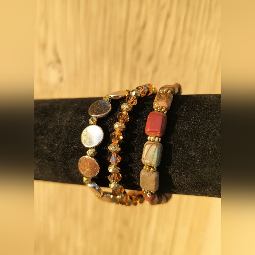 Stacked gold bracelet
